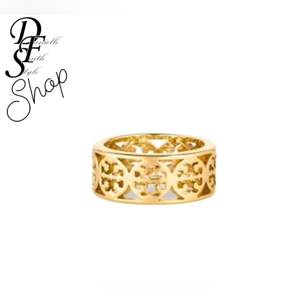 TORY BURCH • Kinsley Logo Ring • Gold• With giftbox and dustbag